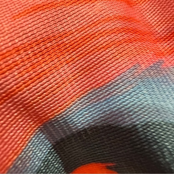 Vintage 70s/80s Mr. Stan Peacock Feather Print Button Down Woven Rayon Blend L - Picture 5 of 13